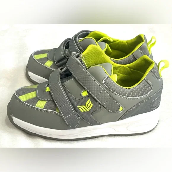 Mt. Emey Youth Gray & Yellow Wide Extra Depth Athletic Walking Shoes Sneakers - Picture 4 of 15